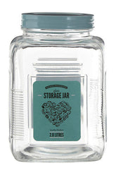 Luca Assorted Square Clear Glass Large Storage Jar