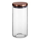 Freska Glass Storage Jar with Rose Gold Lid 1300ml