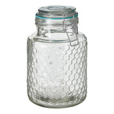 Apiary Textured Glass Jar with Blue Seal 1300ml