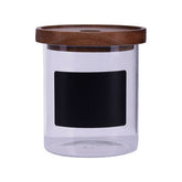 Tromso Glass Storage Jar with Acacia Lid and Chalkboard 750 ml