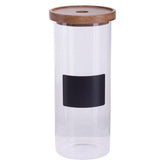 Tromso Glass Storage Jar with Acacia Lid and Chalkboard 1800 ml