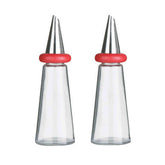 Cone Condiments Red Plastic Oil And Vinegar Set