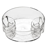 3 Section Curved Sided Glass Serving Dish