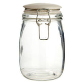 Country Cottage Set of 3 Glass Jars in a Basket