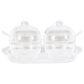 Gozo Set Of 2 Condiment Pots with Tray