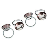 Set Of Four Smoke Grey Diamante Napkin Rings