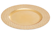 Dia Gold Charger Plate With Octagon Pattern Rim