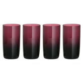 Set Of Four Purple Hi Ball Glasses