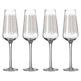 Set Of Four Jazz Champagne Glasses