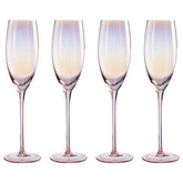 Frosted Deco Set Of 4 Champagne Glasses