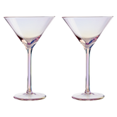 Frosted Deco Set of 2 Martini Glasses