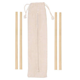 Mimo Set Of 4 Bamboo Straws With Cleaning Brush