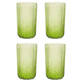 Fleur Set Of Four Green Highball Glasses
