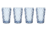 Fleur Set Of Four Blue Highball Glasses