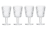 Fleur Set Of Four Clear Wine Glasses