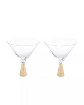 Astrid Set Of Two Cocktail Glasses With Gold Finish Stem