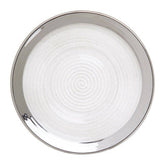 Ida Embossed Glass Side Plate With Silver Rim