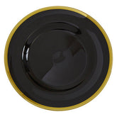 Ida Black Glass Charger Plate with Gold Rim