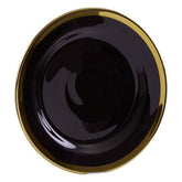 Ida Black Glass Side Plate with Gold Rim