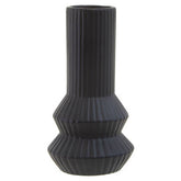 Fabia Black Ribbed Vase