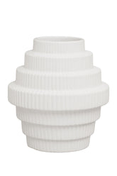 Fabia White Small Step Design Vase