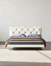 Baal King Size / Super King Size Bed, Leather, With Beside Table