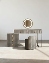 Sanchez Dressing Table, Vanity Table With LED Mirror, Grey