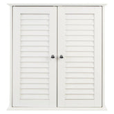 Shutter White Wood 2 Door Wall Cabinet