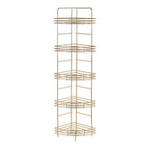 Dara 5 Tier Gold Finish Corner Storage Rack