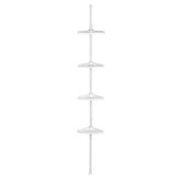 Linnea 4 Tier Spring Mount White Corner Shelf Unit