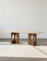 Boucheron Dining Table, Travertine & Solid Wood
