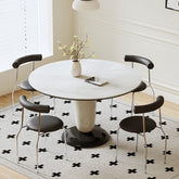 Elmer Round Dining Table, White Top