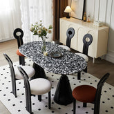 Gordon Dining Table, Black & Marble