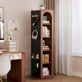 Correa Rotating Bookshelf, Freestanding Shelving Unit With Full Length Mirror