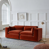 Cantu Loveseat Sofa, Two Seater Sofa, Velvet