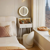 Thiago Narrow Mini Dressing Table For Small Corner, Cream