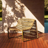 Figueroa Outdoor Lounge Chair With Footstool, Rattan