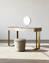 Hamlin Dressing Table With Mirror, Sintered Stone
