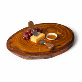 Handmade Natural Wood Trunk Slice Board | Live Edge Tree Cookie Serving & Cheese Board | Unique Growth Ring Pattern | 25–40 cm