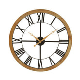 Vitus Black Metal Wall Clock with Gold Finish Hands