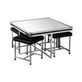 Carla 5 Piece Crocodile Leather Effect Coffee Table and Stool Set