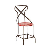 Artisan Red Metal Seat Chair
