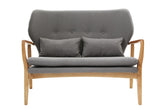 Stockholm 2 Seat Grey Sofa With Birchwood Frame