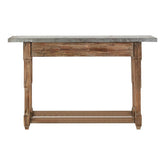 Elementary Antique Wood Finish Console Table
