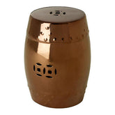 Torcello Complements Copper Finish Table And Stool
