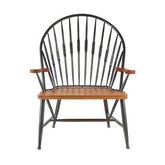 New Foundry Walnut Wood And Metal Armchair