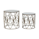 Avantis Set Of Two Antique Finish Frame Round Side Tables