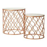 Avantis Set Of Two Mirrored Top Copper Tables
