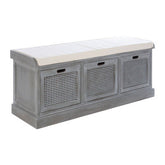Heritage Three Drawer Slate Grey Storage Bench
