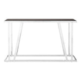 Ackley Silver Console Table With Black Glass